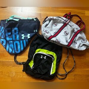 Under armor& pink bags